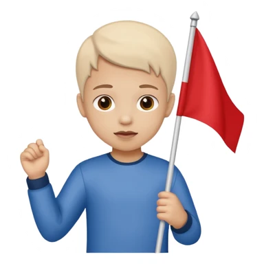 Flag holder kid sticker