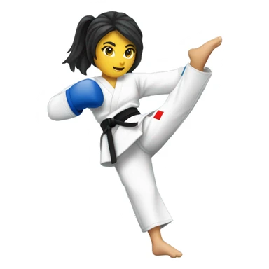 taekwondo blue belt female kick sticker