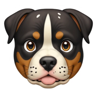 Pitt bull rottweiler white muzzle with black spots sticker