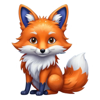 a galaxy print fox sticker