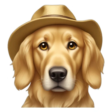 golden retriver de chapeu sticker