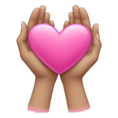 heart with hands, pink heart in middle sticker