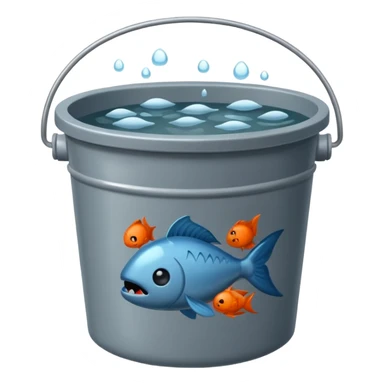 dead fishes in plain bucket sticker