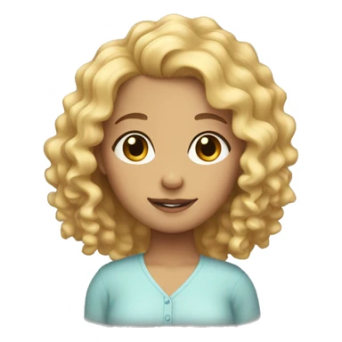 girl with curly blonde hair sticker