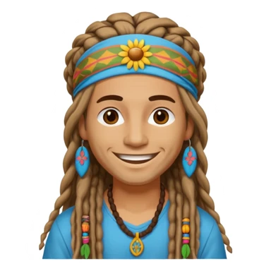 dreadlock hippie sticker