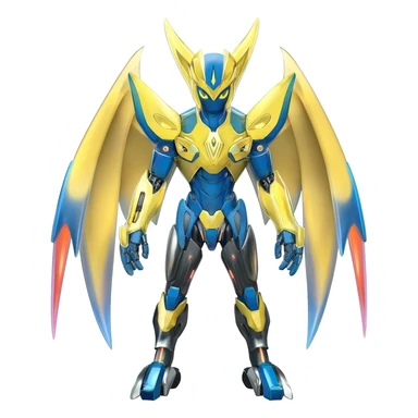 Futuristic Epic Legendary Shiny Cyber-Latios-Dialga-Reshiram-Creature, (full body) sticker