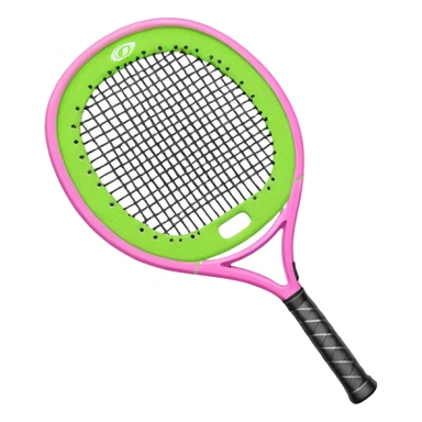 green padel racquet with pink P in the middle sticker