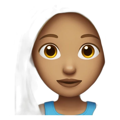 girl with blue eyes with brown straight long hair and with freckles sticker
