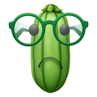 cucumber with glasses sticker