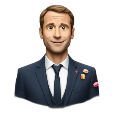 Macron avec des macarons sticker