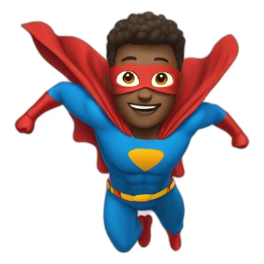 Superhero flying sticker