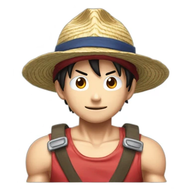 Crée une emoji représentant luffy dans sa forme gear5 sticker