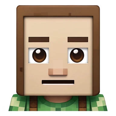 Minecraft character with a creeper face sticker