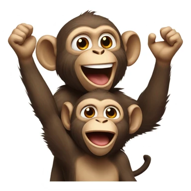 many monkeys cheering sticker