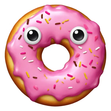 make me a smiling pink frostest donut sticker