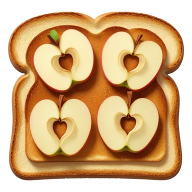 toast with apple slices on top with a dusting of cinnamon sticker