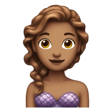 mermaid with brown hair sticker