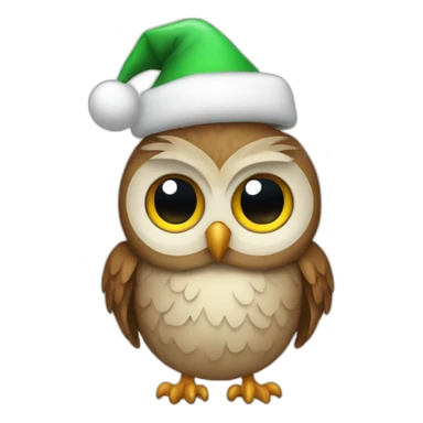 Owl with christmas hat sticker