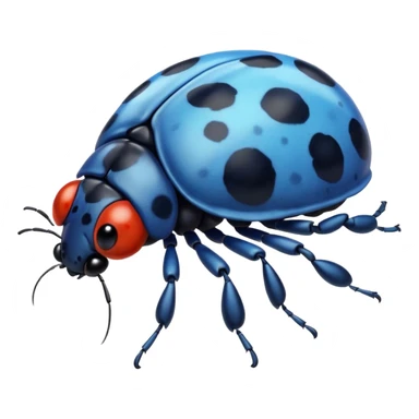  cute BLUE lady bug, 4 LEGS sticker