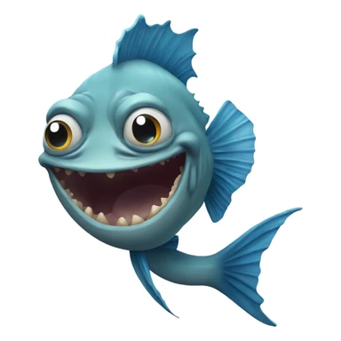 Grotesque fish sticker