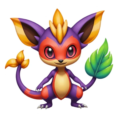 Colorful Exotic Meloetta-Sableye-Chimchar-Virizion-Venom-Stitch-Fakémon-creature-hybrid sticker