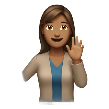 brown haired woman raising hand sticker
