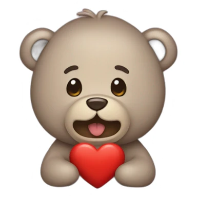 ourson avec coeur sticker