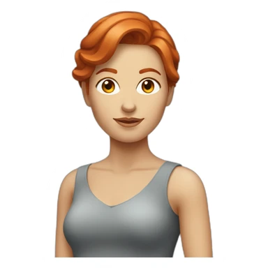 redhead caucasian woman sticker