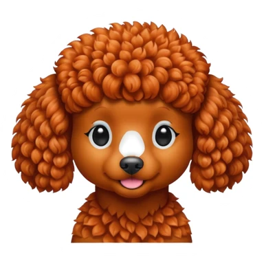 Fluffy red poodle sticker