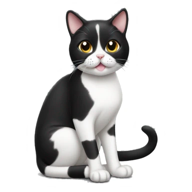black and white cat with tongue out sticker