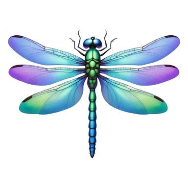 Blue, green and purple dragonfly sticker