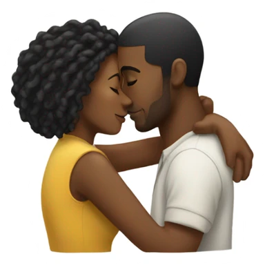 short black man with dreads kissing an african american woman  sticker