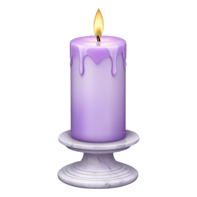 pastel-violet candle on a white tall marble-stone-pedestal-stand sticker