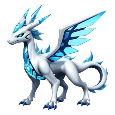 Futuristic Kyurem-reshiram-Glaceon-dialga-suicune-hybrid, full body sticker