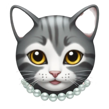 Cat with pearls sticker