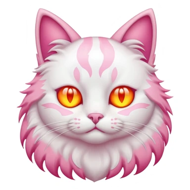 Pink and white Cat with heat eyes  sticker