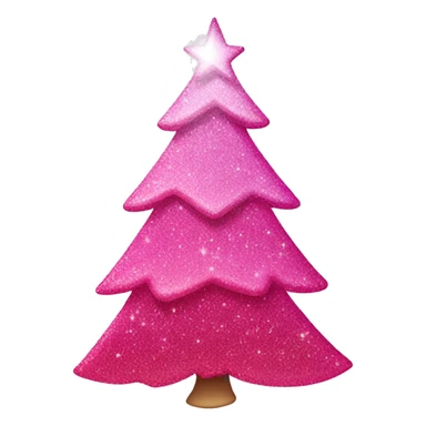 Pink ombre Christmas tree with glitter  sticker