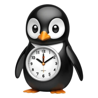 penguin clock it sticker
