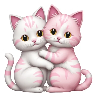 two white pink cats grooming each other sticker