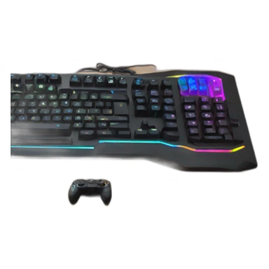 pc gaming rgb and black on the table ryobi sticker