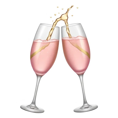 glasses of pastel pink champagne are smashing against each other sticker