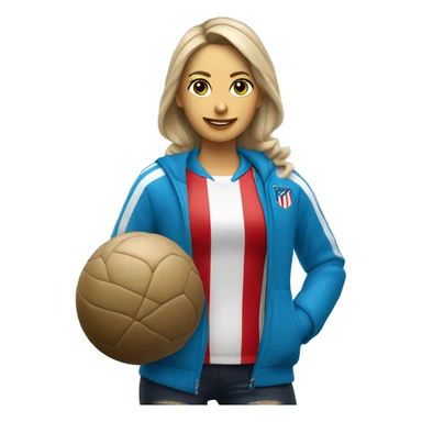 Chica con rulos y campera azul del club atlético argentino de firmat sticker