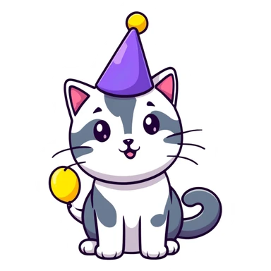 party cat with confetti sticker