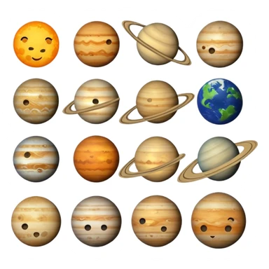 12 planets emojis I need a line for each planet mercury sticker