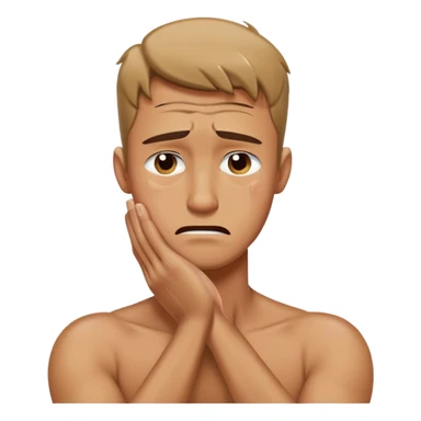 Man with arms crossed over front of his neck crying  sticker