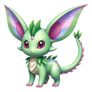 Shiny Exotic Cute Adorable Majestic Ethereal Sparkly Flygon-Espeon-Meganium-Shaymin-Hybrid-Creature with pattern-markings sticker
