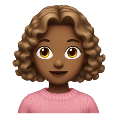 A girl with wavy slightly brown hair in a pink sweater sticker