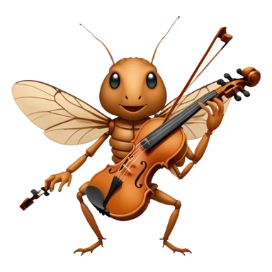 cicada playing violon  sticker