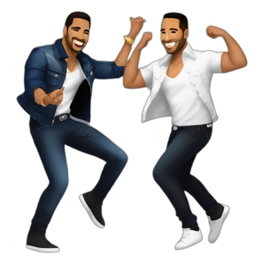 Romeo santos y Juan Andrés Salfate Torrealba bailando sticker