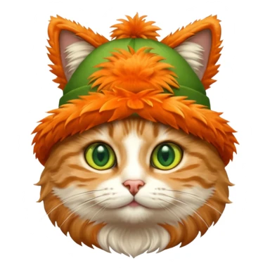 caat with orange feathered hats sticker